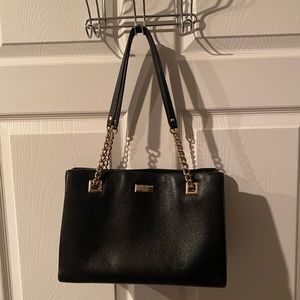 Kate Spade Black Shoulder Bag with Gold Accents